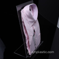 Camisa de suporte de exposição de roupas de acrílico transparente para desktop